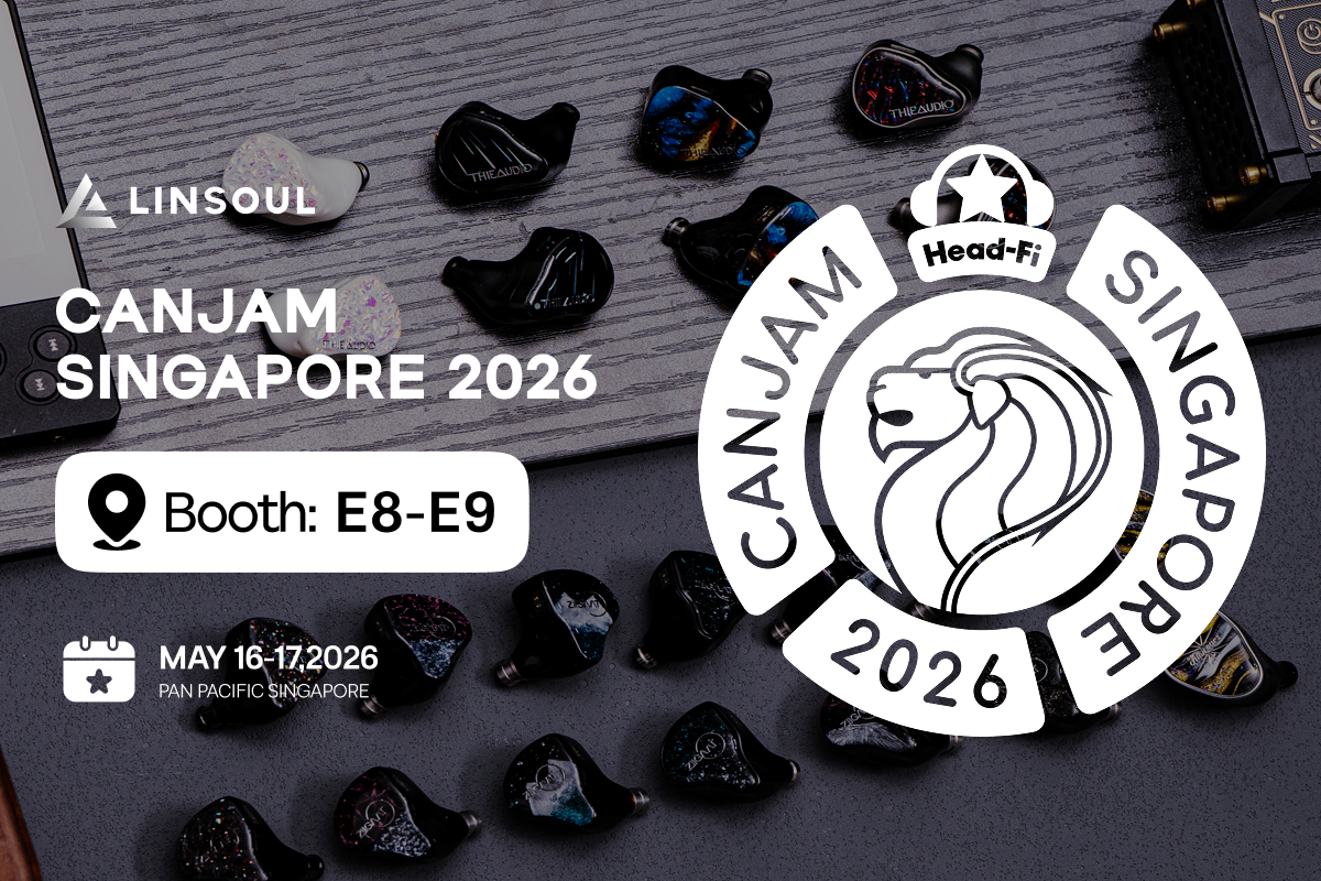 Linsoul Audio at CanJam Singapore 2026 booth at Pan Pacific Singapore showcasing THIEAUDIO, Kiwi Ears products and more