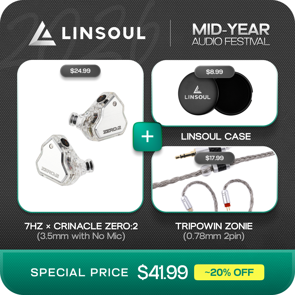 7HZ x Crinacle Zero: 2 (3.5mm with No Mic) + Tripowin Zonie (0.78