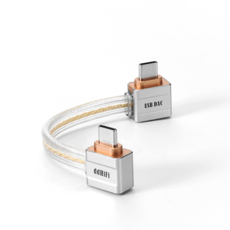 最新作 ddHiFi TC19LL USB-C OTGケーブル DDHIFI TC19LL | L-Shaped Pure Silver Digital Signal Cable