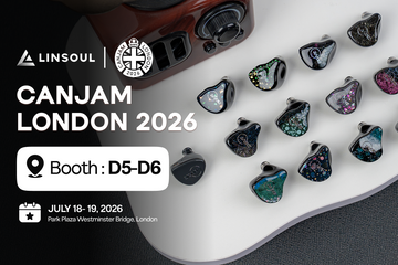 CanJam London 2026 poster announcing the 10th anniversary event at Park Plaza Westminster Bridge, July 18–19, featuring Linsoul Audio at Booths D5–D6.