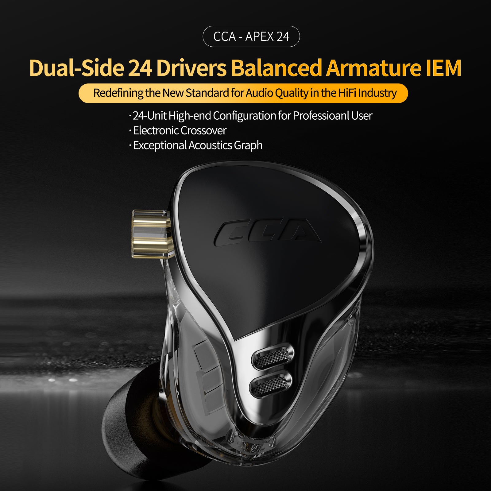 イヤホン CCA APEX24 24BA CCA APEX 24 | Dual-Side 24 Balanced Armature Drivers IEM – Linsoul