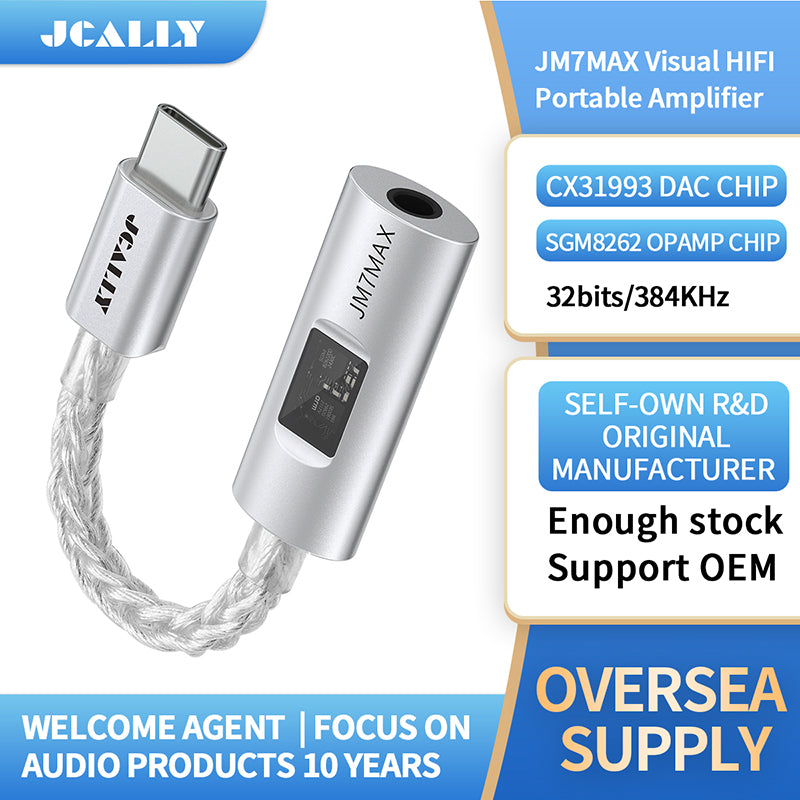JCALLY JM7MAX | Visual HiFi Portable DAC/Amp — Dual-Chip, Ultra