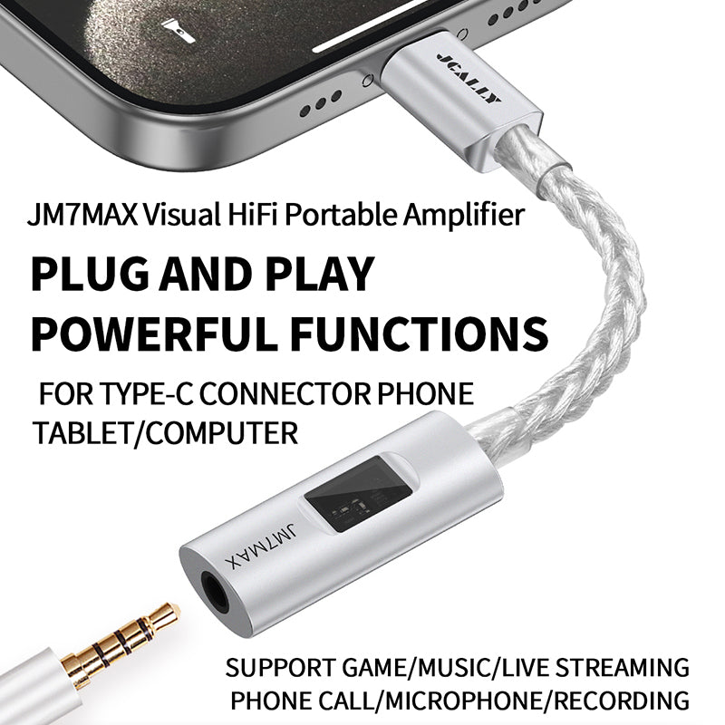 JCALLY JM7MAX | Visual HiFi Portable DAC/Amp — Dual-Chip, Ultra