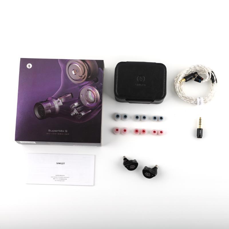 イヤホン simgot supermix5 Linsoul Monitor de ouvido SIMGOT SuperMix 5 1BC+1DD+2BA+1MP, fone
